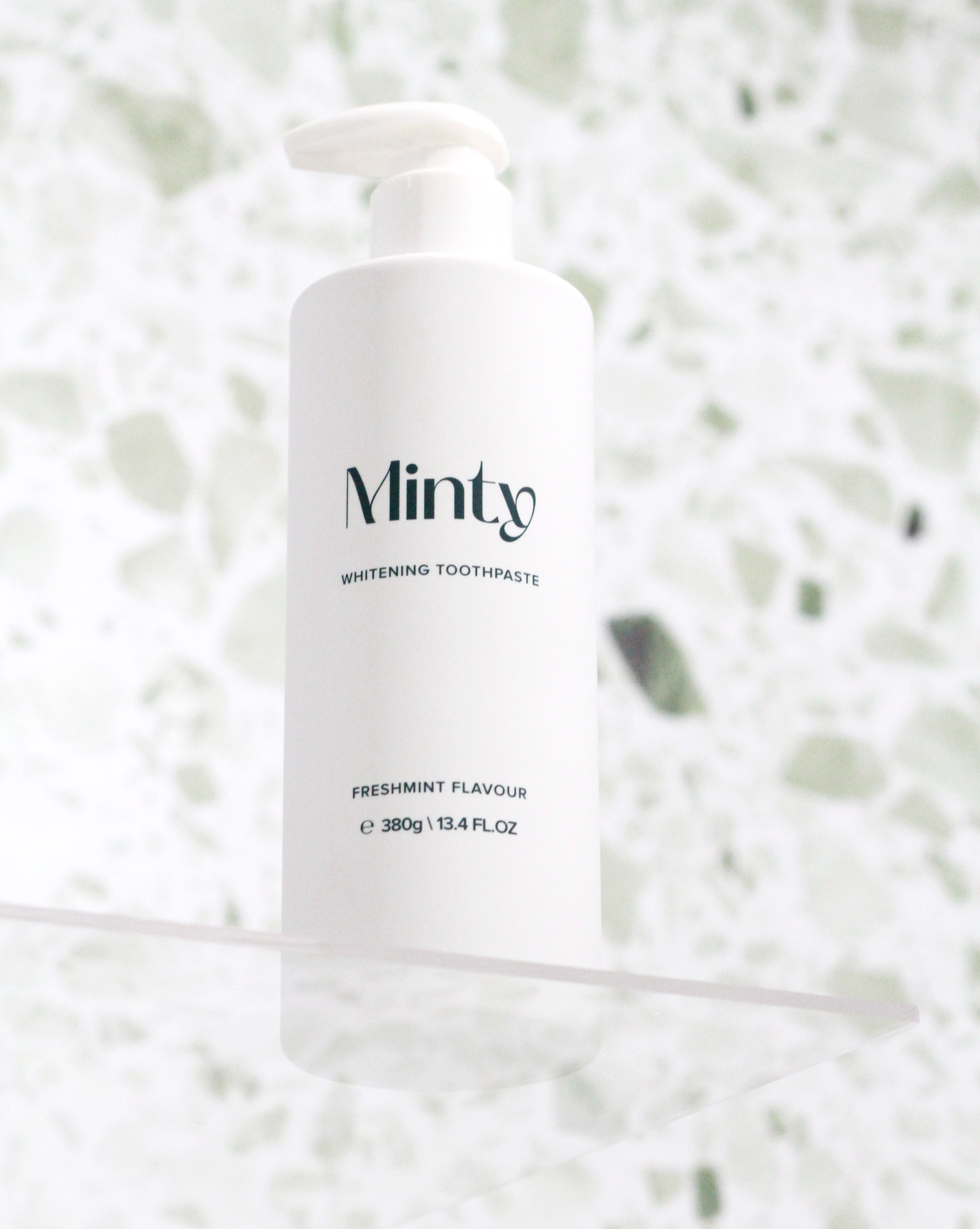 Minty whitening toothpaste 380g pump — peroxide free whitening Australia